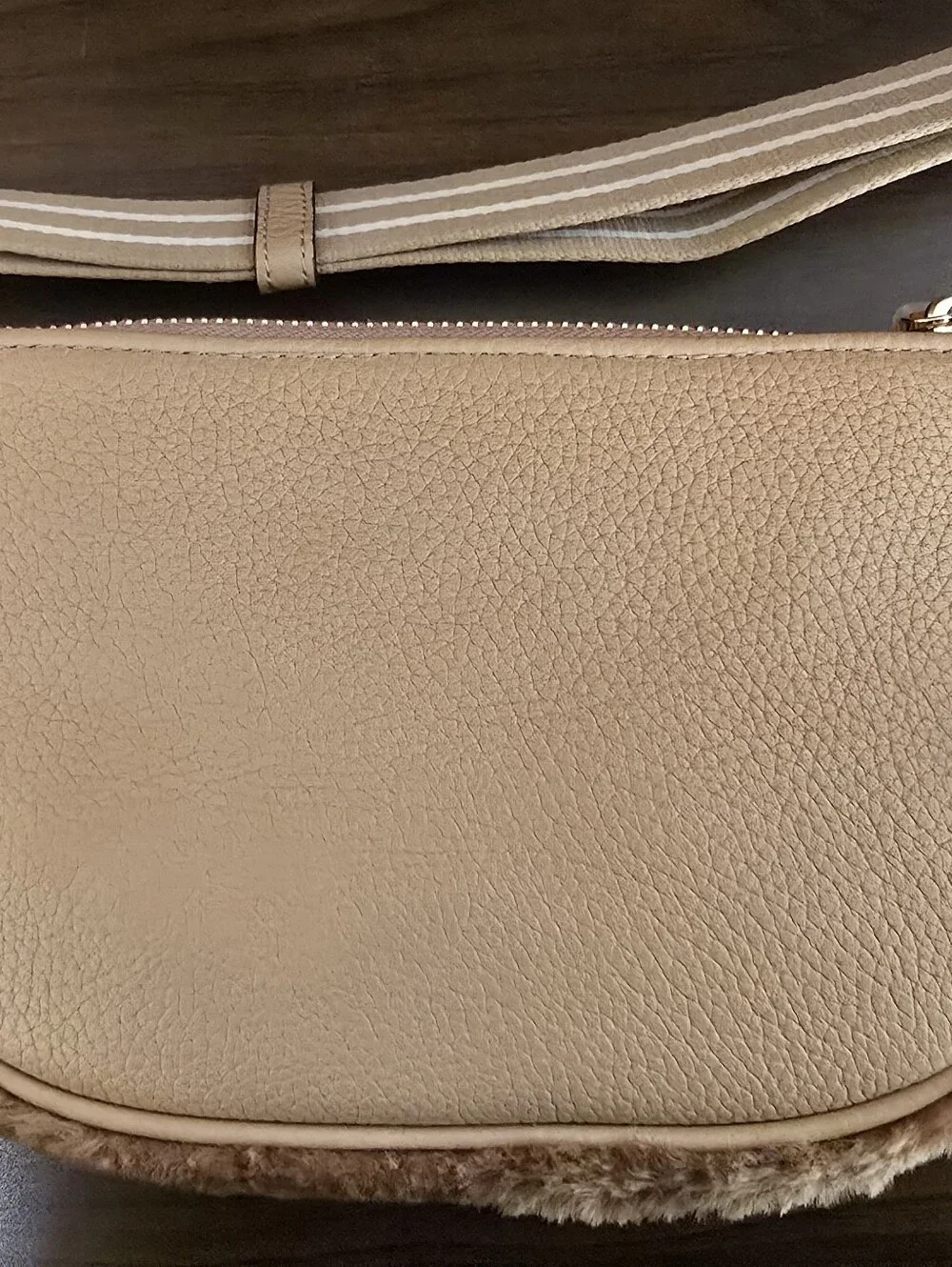 NWT Kate Spade Rosie Faux Fur Belt Bag Light Fawn